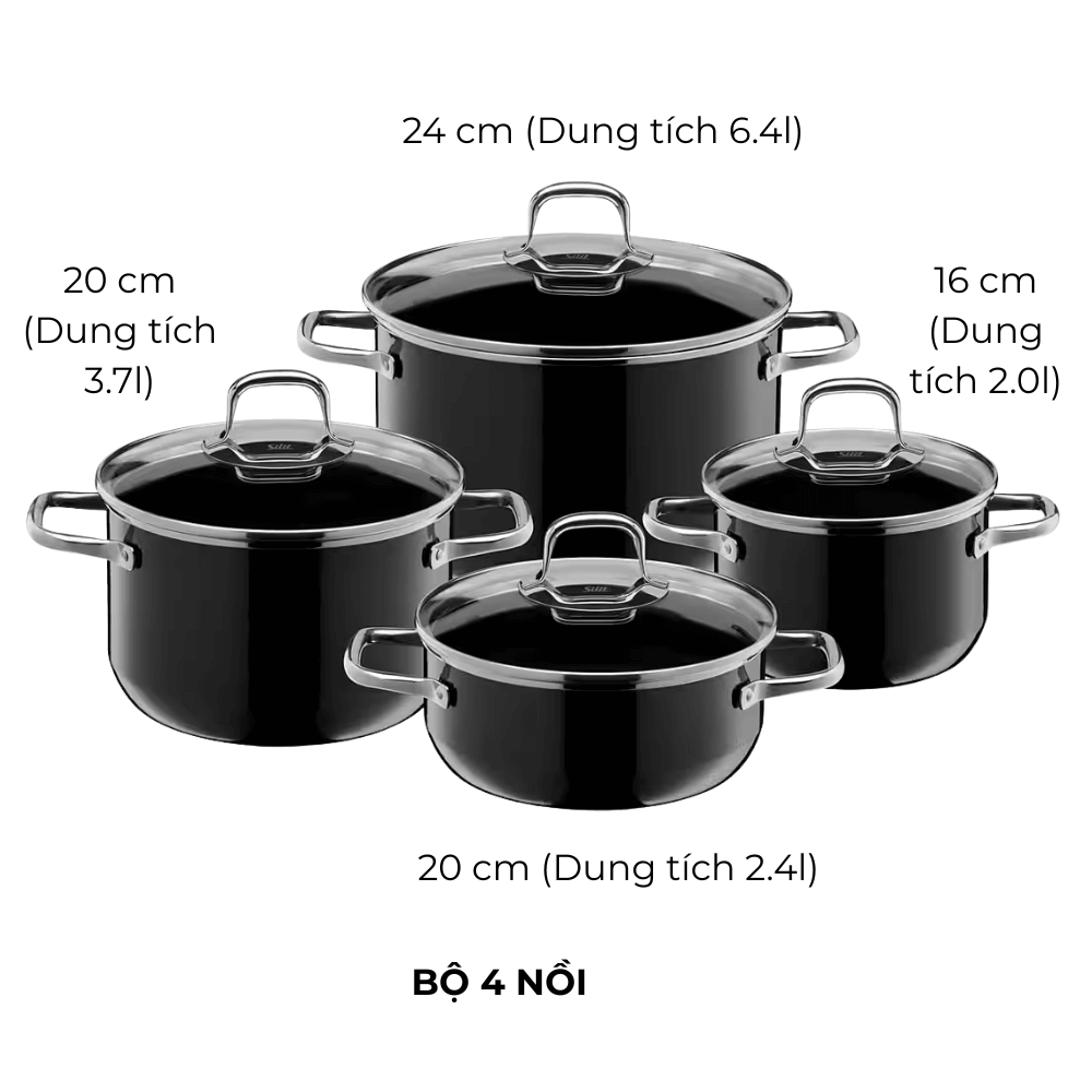 Bộ nồi SILIT ELEGANCE 4 món nhiều phân loại, nhiều màu
