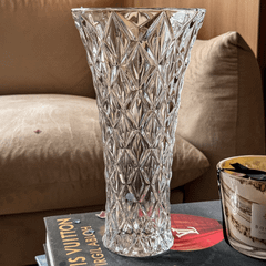 Lọ hoa Memphis trắng 30.5cm Crystal Bohemia