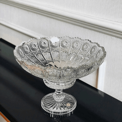 Mâm bồng pha lê Crystal Bohemia chân đế 67009 M57 25cm