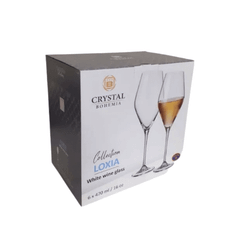 Set 6 ly vang trắng Loxia 470ml Crystal Bohemia