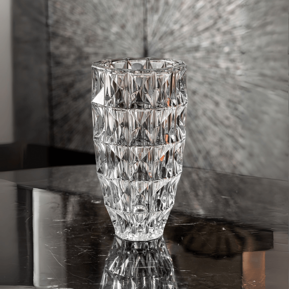 Bình hoa pha lê Crystal Bohemia Diamond 25, 28, 33 cm nhiều màu