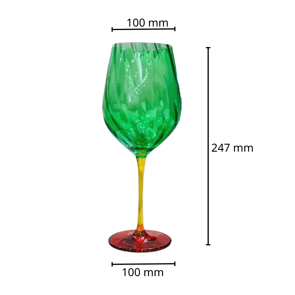 Set 6 ly vang Uria màu 600ml Crystal Bohemia