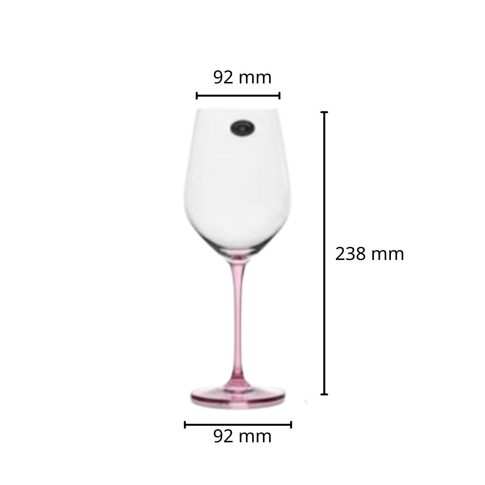 Set 6 ly vang Uria màu chân 480ml Crystal Bohemia