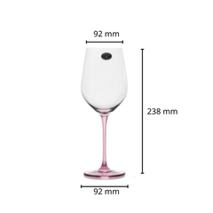 Set 6 ly vang Uria màu chân 480ml Crystal Bohemia