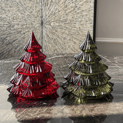 Thố Tree 16.5cm Crystal Bohemia màu xanh lá/ màu đỏ