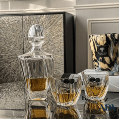 Bộ bình rượu Whisky BOHEMIA Neptune Crystal gồm 1 bình 0,7 lit + 6 cốc dung tich 300ml
