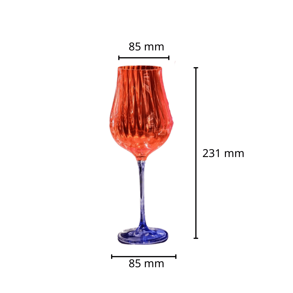 Set 4 ly vang Limosa màu 400ml Crystal Bohemia