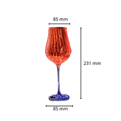 Set 4 ly vang Limosa màu 400ml Crystal Bohemia