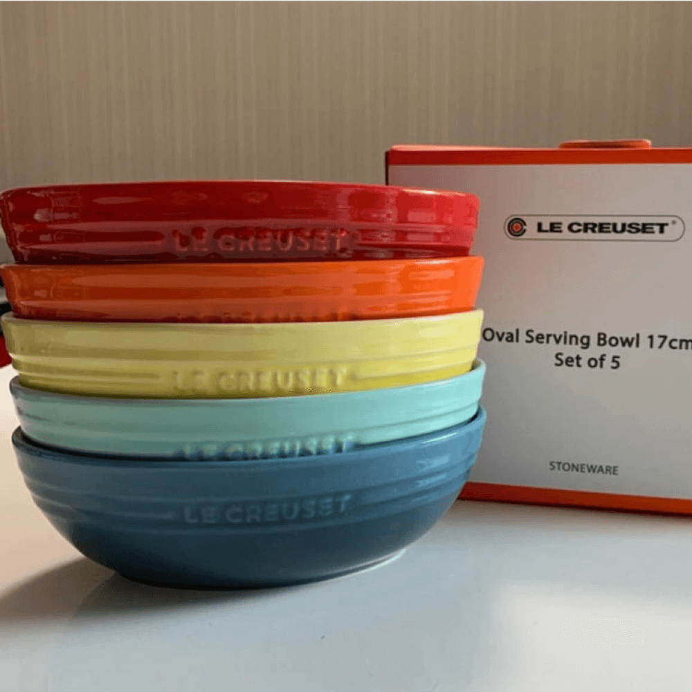 Set 5 đĩa oval cầu vồng Le Creuset 17cm