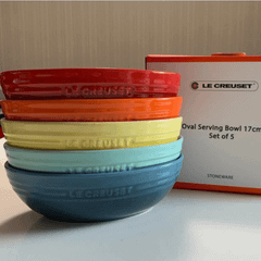Set 5 đĩa oval cầu vồng Le Creuset 17cm