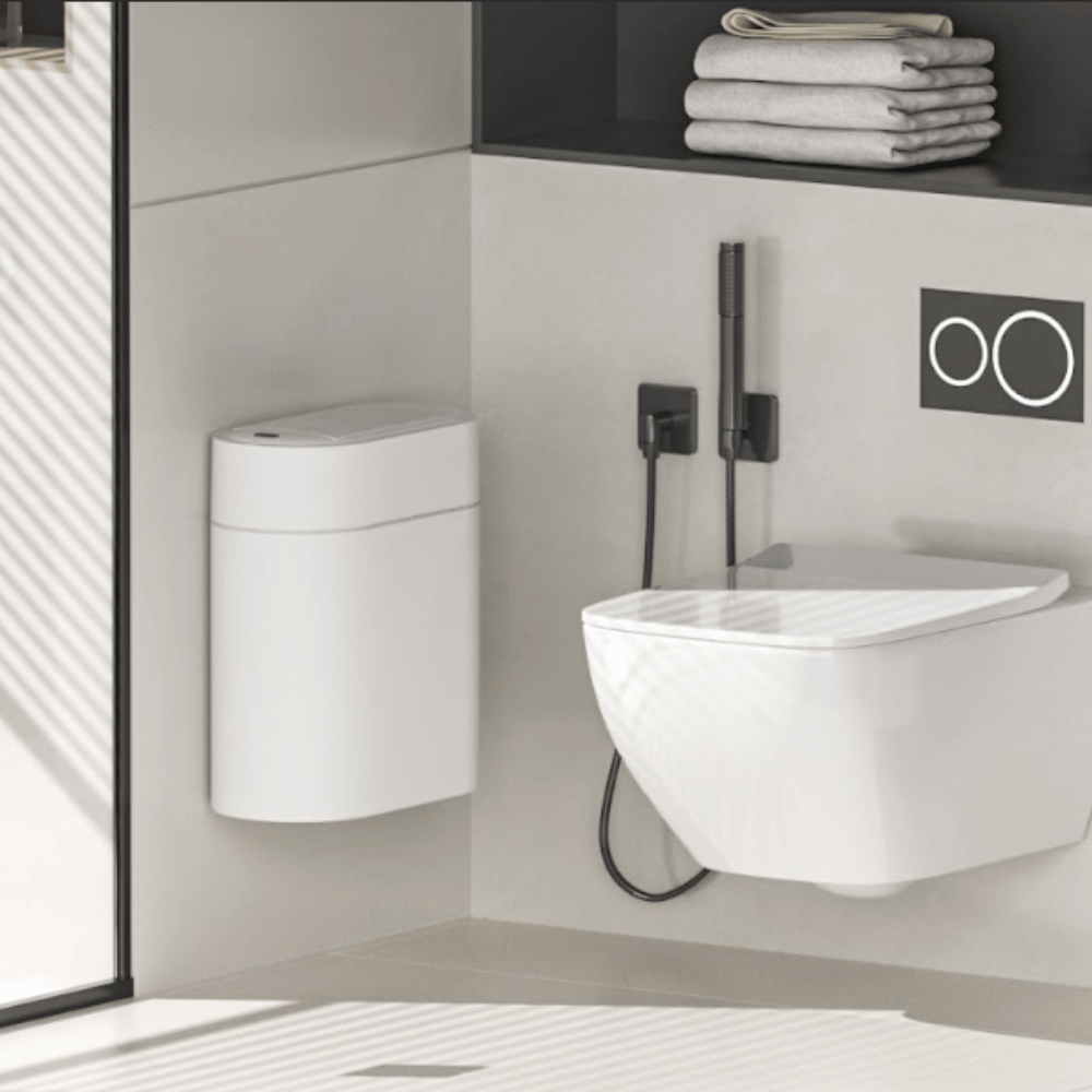 Thùng rác cảm ứng ELPHECO cánh bướm nhựa 9L có tính năng hút chặt túi rác màu trắng ELPH6737