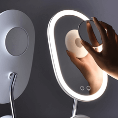Gương trang điểm cảm ứng tích hợp đèn LED kèm sạc không dây WILIT QU10AM cao cấp