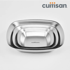 Bộ 3 đĩa chữ nhật inox cao cấp Cuitisan (EC11-021S3)