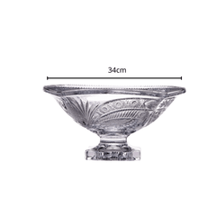 Mâm bồng chân đế vuông M56 34cm Crystal Bohemia