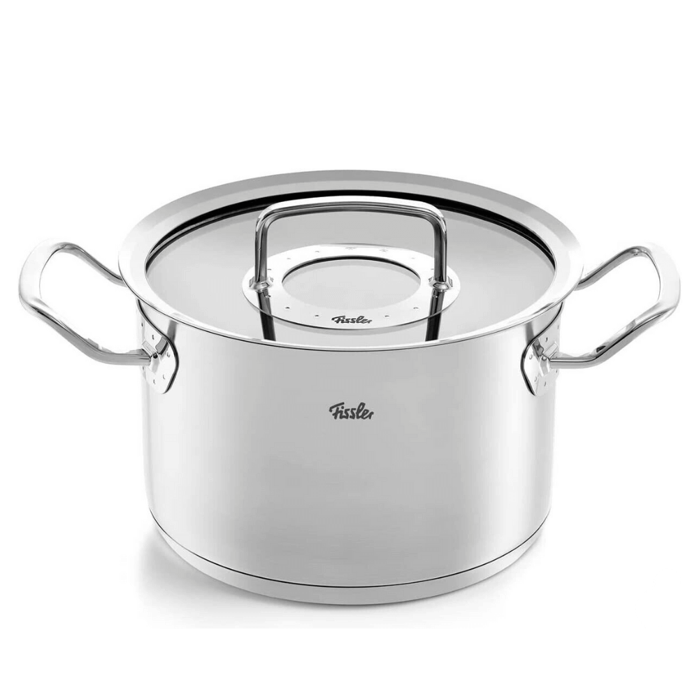 Bộ nồi Fissler Profi set 4 món vung kính kèm chảo Fissler Profi tổ ong size 24cm made in Germany
