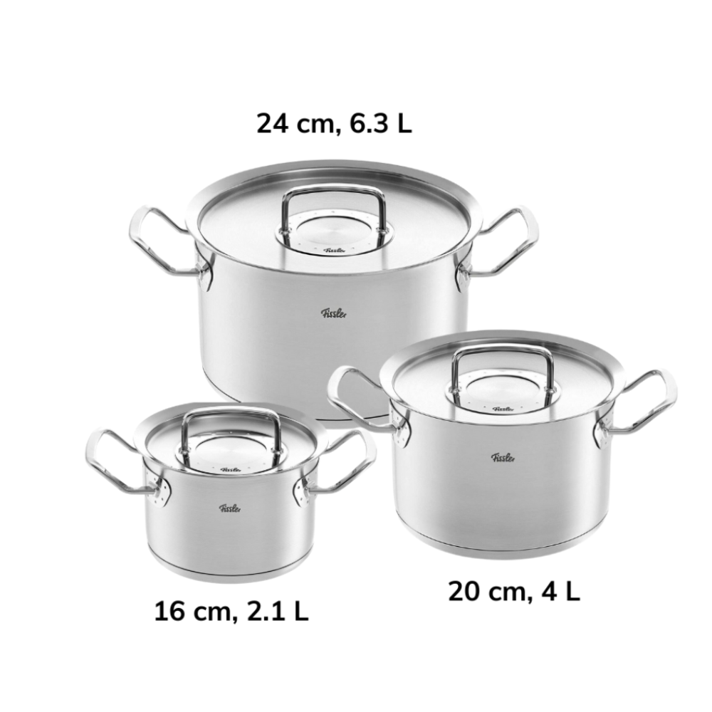 Bộ nồi Fissler Profi set 3 món vung thép made in Germany