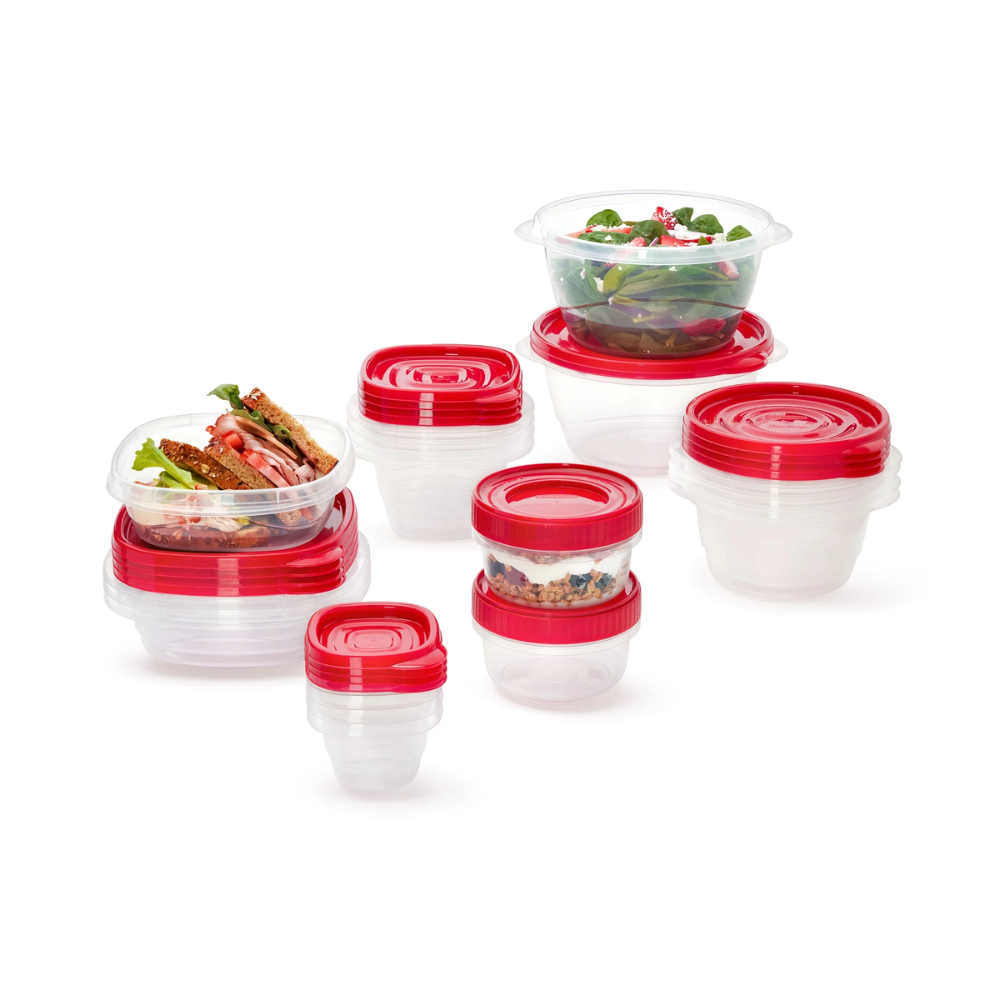 Set hộp Rubbermaid TakeAlongs (20 hộp) màu đỏ Ruby - Made in USA