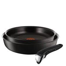 Set 2 chảo chống dính Tefal 24 + 28 cm màu đen cán rời L6509205