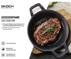 Nồi gang tay vuông 24cm GKÖCH EFP - 08B