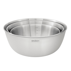 Bộ 3 âu inox phủ sơn kem lì 22-25-28cm GKÖCH MYTY0810