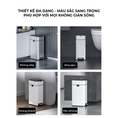 Thùng rác ELPHECO đạp chân mở hai cánh 20L/25L/30L nhiều màu, có thùng chứa rác rời bên trong
