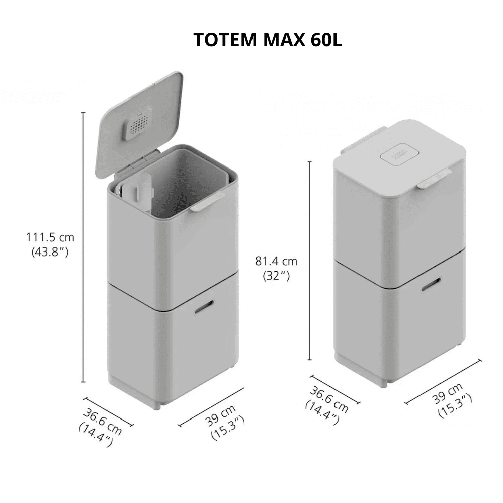 Thùng rác phân loại và khử mùi 3 ngăn Joseph Joseph Totem 40L/60L