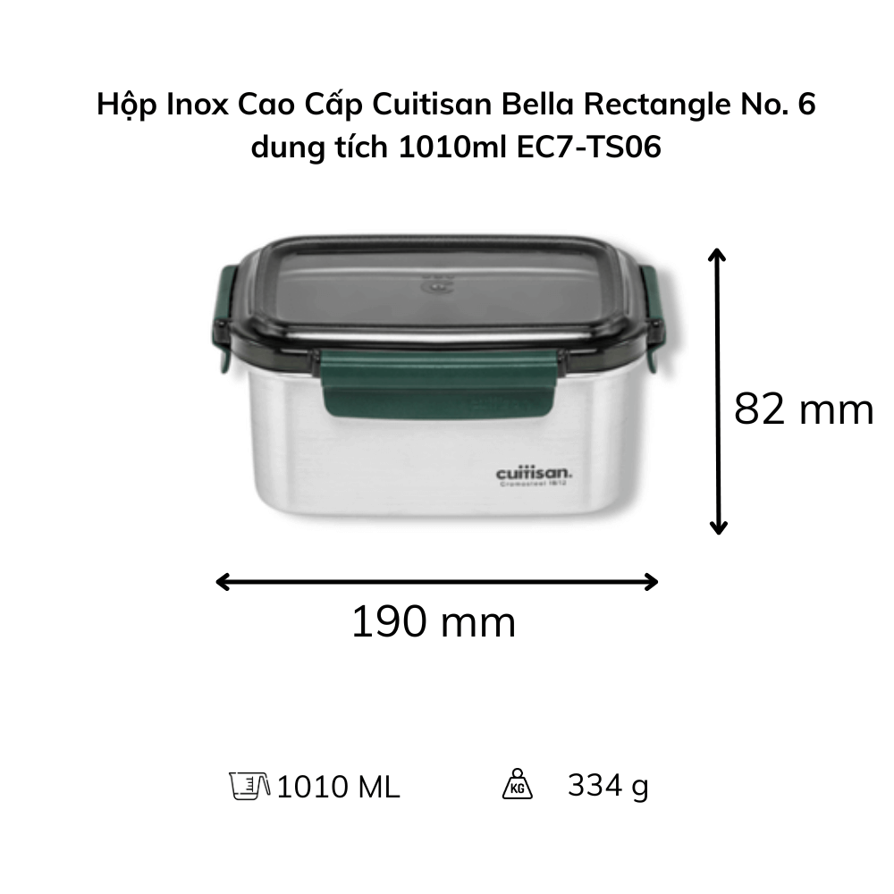 Hộp Inox Cao Cấp Cuitisan Bella nhiều dung tích