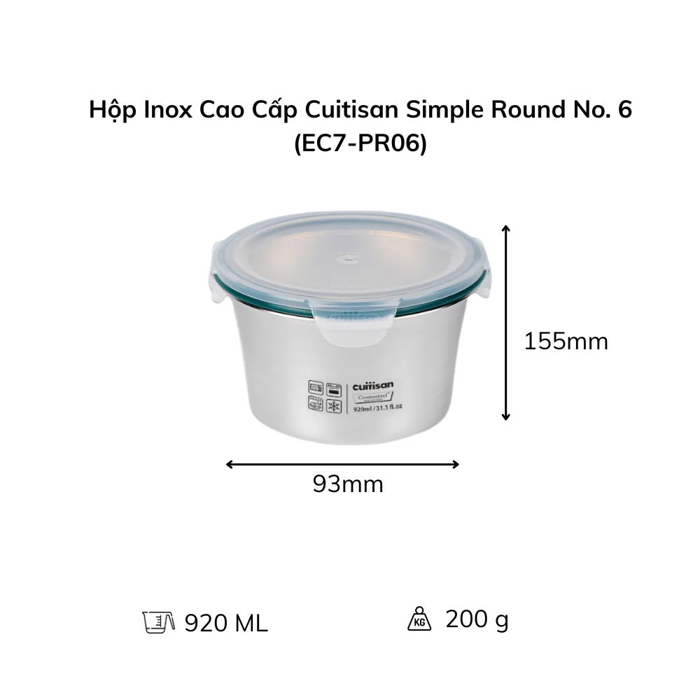 Hộp Inox Cao Cấp Cuitisan Simple nhiều dung tích