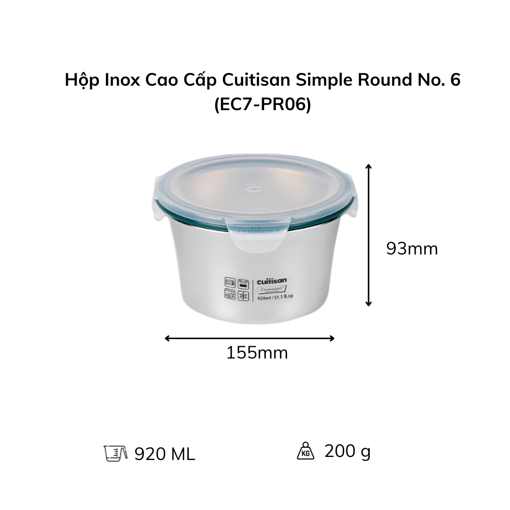 Hộp Inox Cao Cấp Cuitisan Simple nhiều dung tích