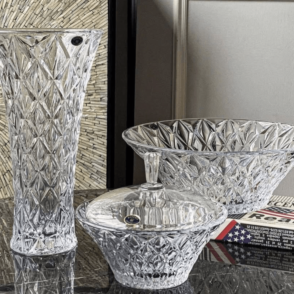 Thố Memphis trắng 19.5cm Crystal Bohemia