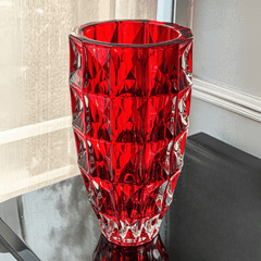 Bình hoa pha lê Crystal Bohemia Diamond 25, 28, 33 cm nhiều màu