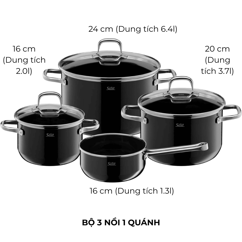 Bộ nồi SILIT ELEGANCE 4 món nhiều phân loại, nhiều màu