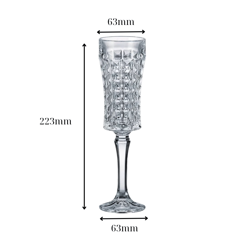 Bộ 6 ly pha lê Bohemia champagne kim cương 120ml