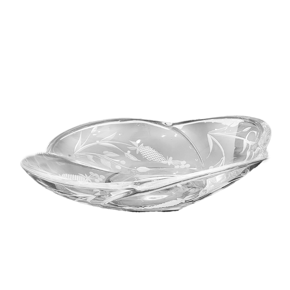 Đĩa 4 múi mài dâu 33cm Crystal Bohemia