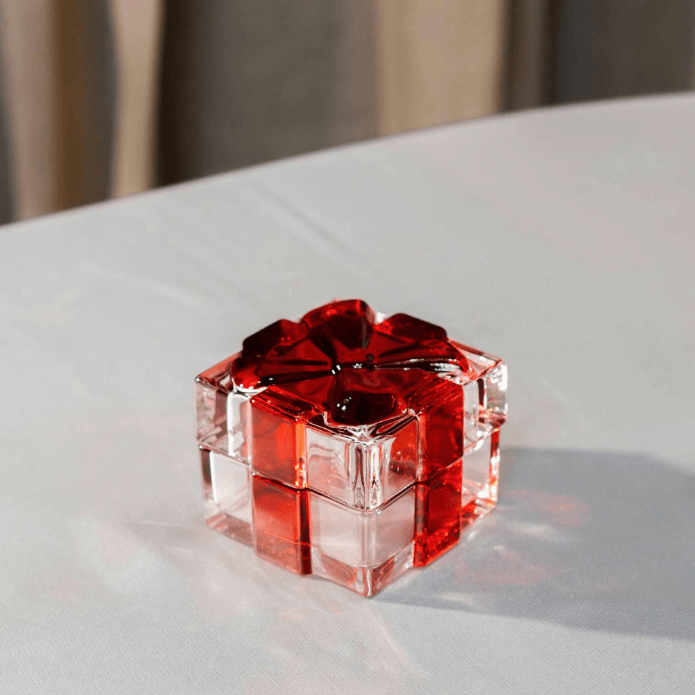 Thố pha lê Doza đỏ Crystal Bohemia