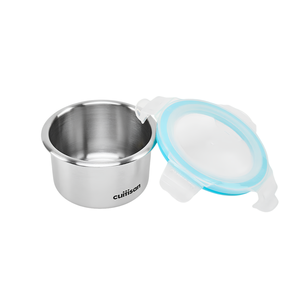 Set 3 hộp trữ đồ ăn dặm Inox 316 Cuitisan 200ml/250ml kháng khuẩn cao cấp