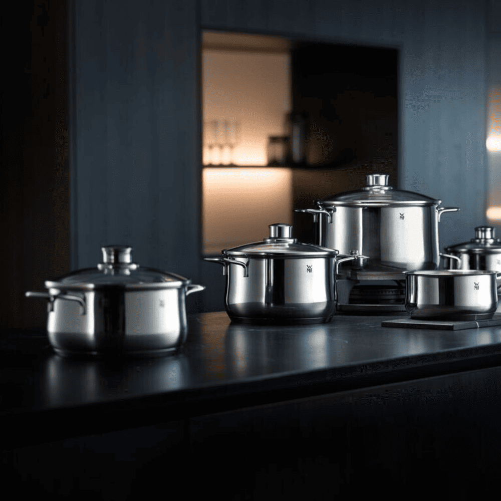 Bộ nồi WMF Diadem Plus 6 món kèm quánh và chảo thép WMF 24/28cm