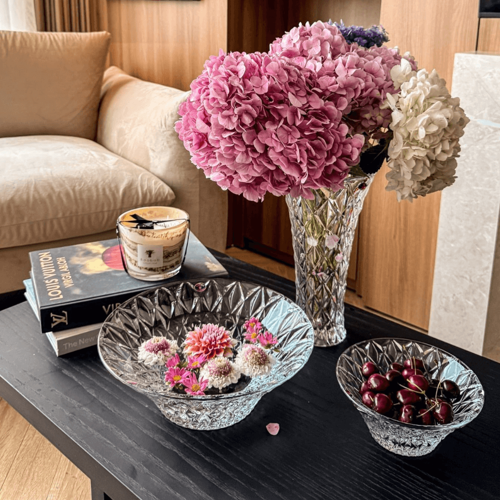 Lọ hoa Memphis trắng 30.5cm Crystal Bohemia