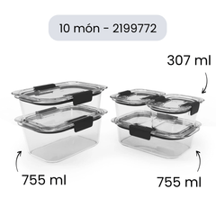 Sét hộp Tritan Rubbermaid Brilliance 10-24 món made in USA