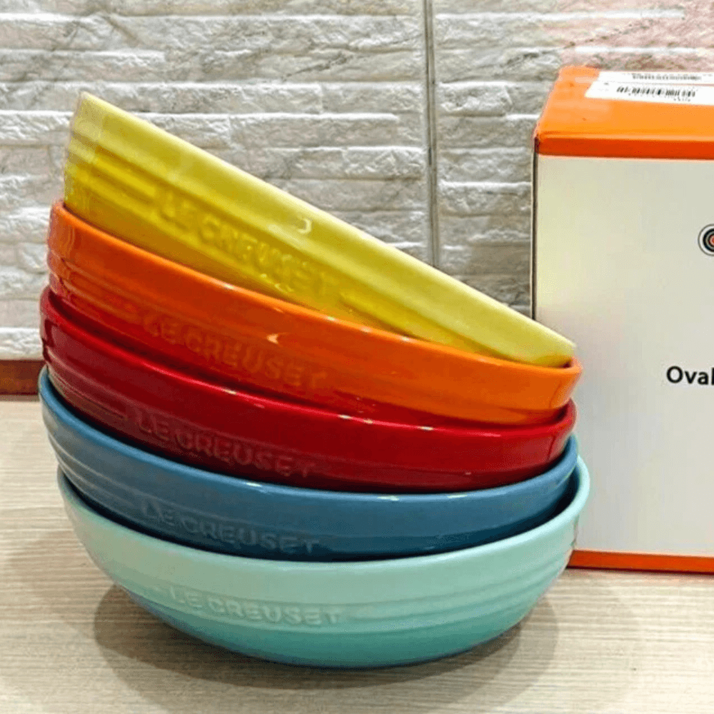 Set 5 đĩa oval cầu vồng Le Creuset 17cm
