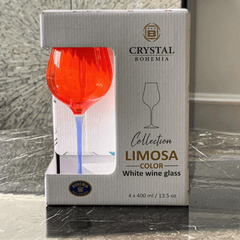 Set 4 ly vang Limosa màu 400ml Crystal Bohemia