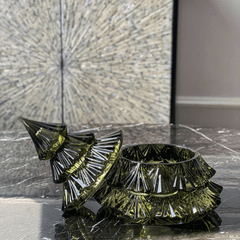 Thố Tree 16.5cm Crystal Bohemia màu xanh lá/ màu đỏ