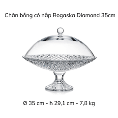 Chân bồng có nắp Rogaska Diamond trắng 35cm