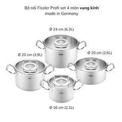 Bộ nồi Fissler Profi set 4 món made in Germany