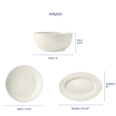 Đồ dùng bàn ăn Mikasa Cranborne nhiều món, chất liệu gốm đá