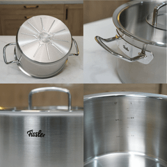Bộ nồi Fissler Profi 5 món kèm chảo inox 2 quai Profi 24/28cm made in Germany