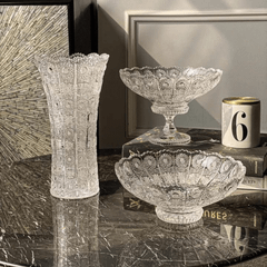 Mâm bồng pha lê Crystal Bohemia chân đế 67009 M57 25cm