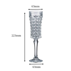 Bộ 6 ly pha lê Bohemia champagne kim cương 120ml