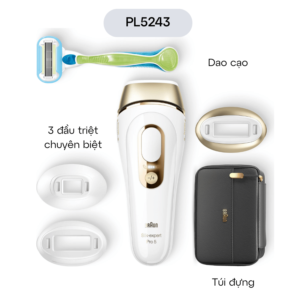 Máy triệt lông BRAUN Silk-expert Pro 5 3 đầu triệt