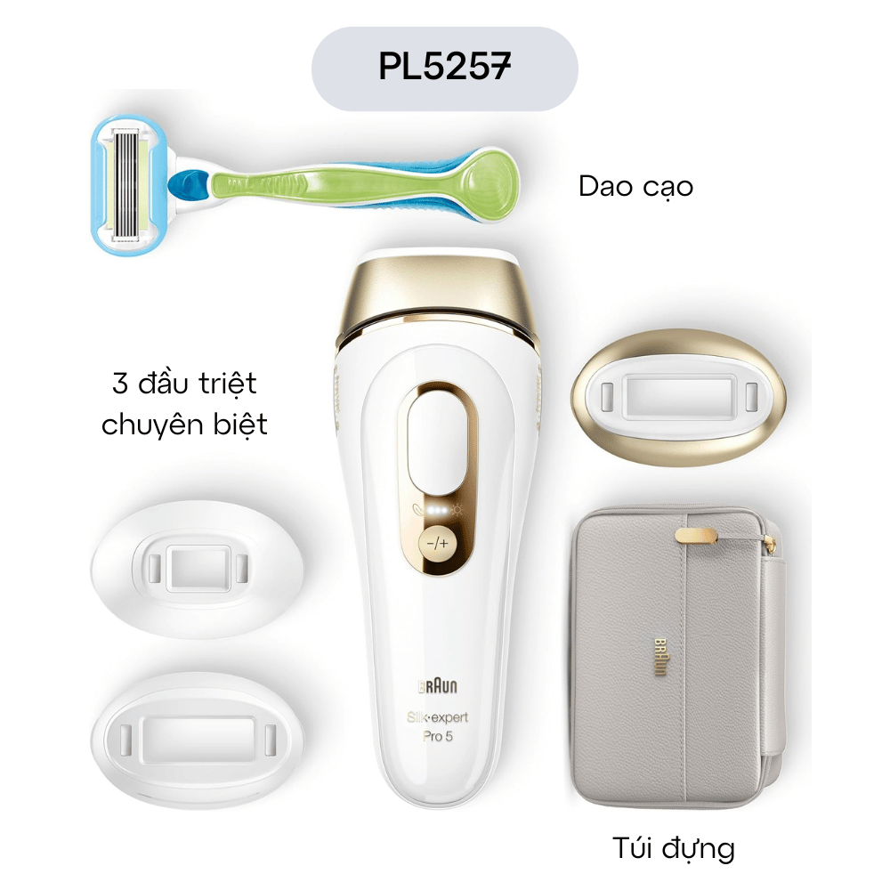 Máy triệt lông BRAUN Silk-expert Pro 5 3 đầu triệt